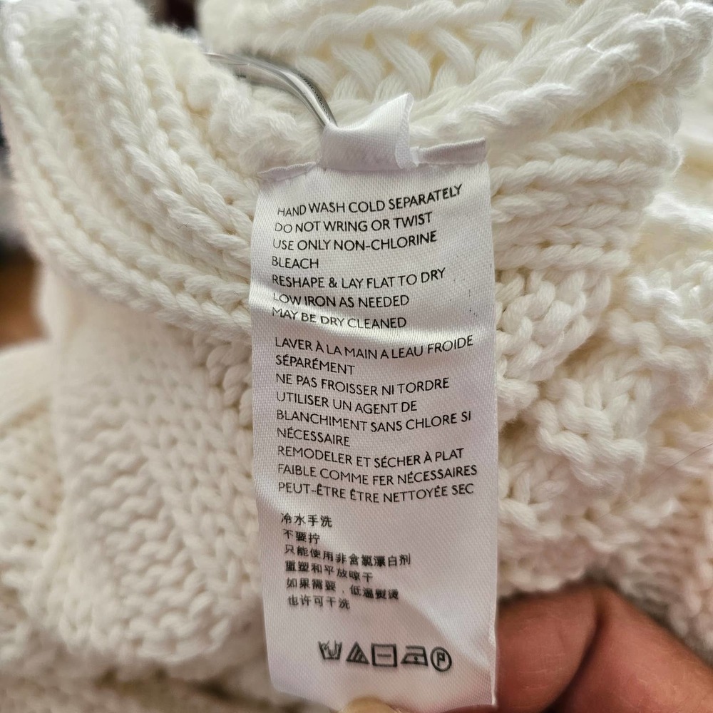 FREE PEOPLE NWT Women's Oversized Sweetheart Ivory Knit Mock Sweater Sz M - Picture 12 of 15